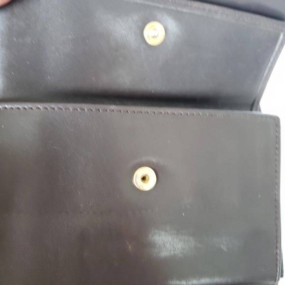 Celine Vintage Triomphe Canvas Leather Brown Wallet Medium Folding Purse - Picture 6 of 16